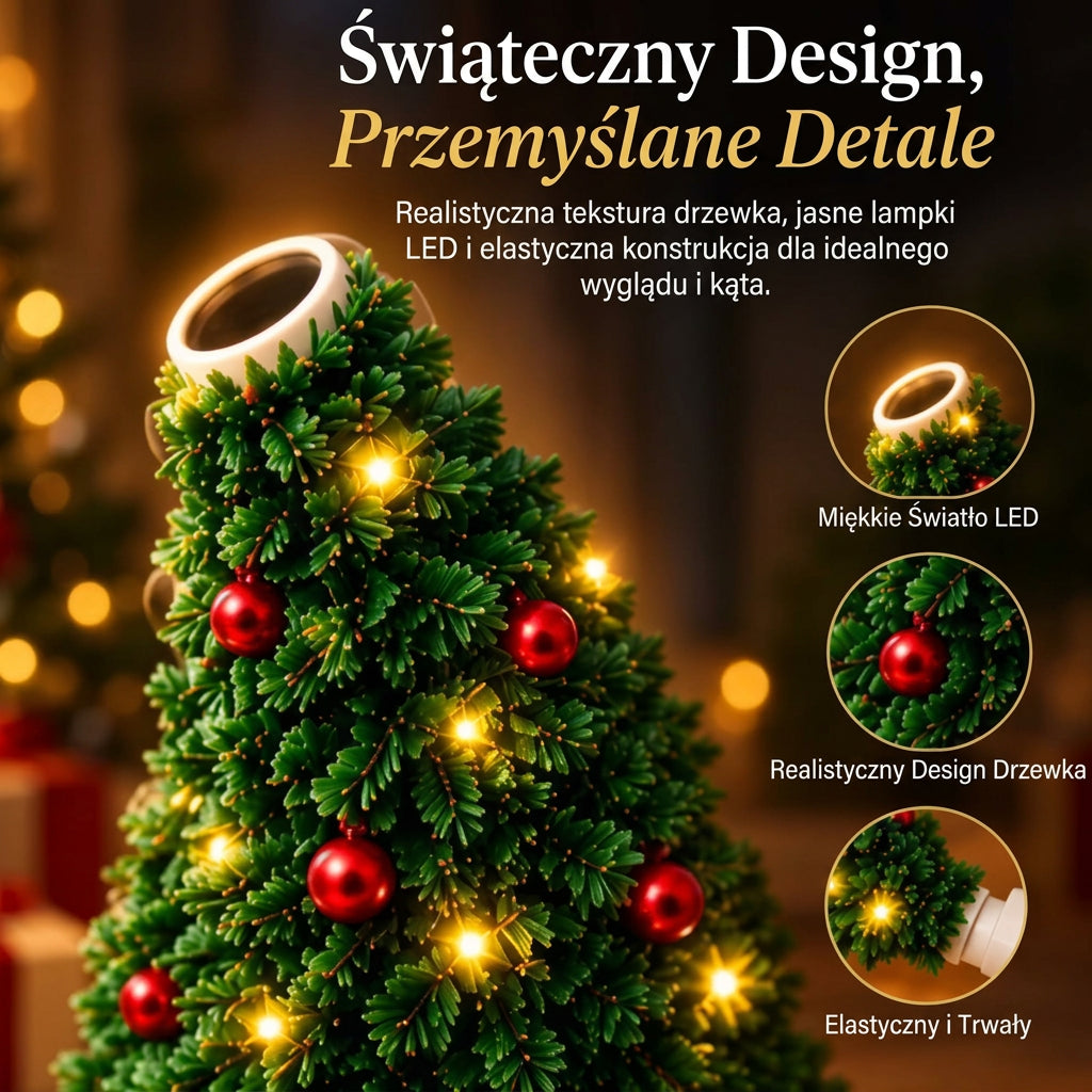 Projektor Choinka USB z Wzorami Świątecznymi